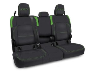 Jeep Gladiator JT Seat Cover - Rear - PRP Seats - with Armrest - Black/Green - `20-`27